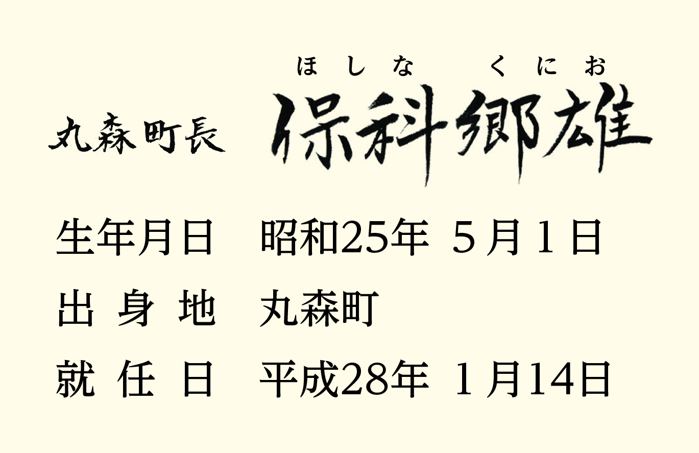 町長の氏名ほしなくにお 生年月日昭和25年5月1日 出身地丸森町