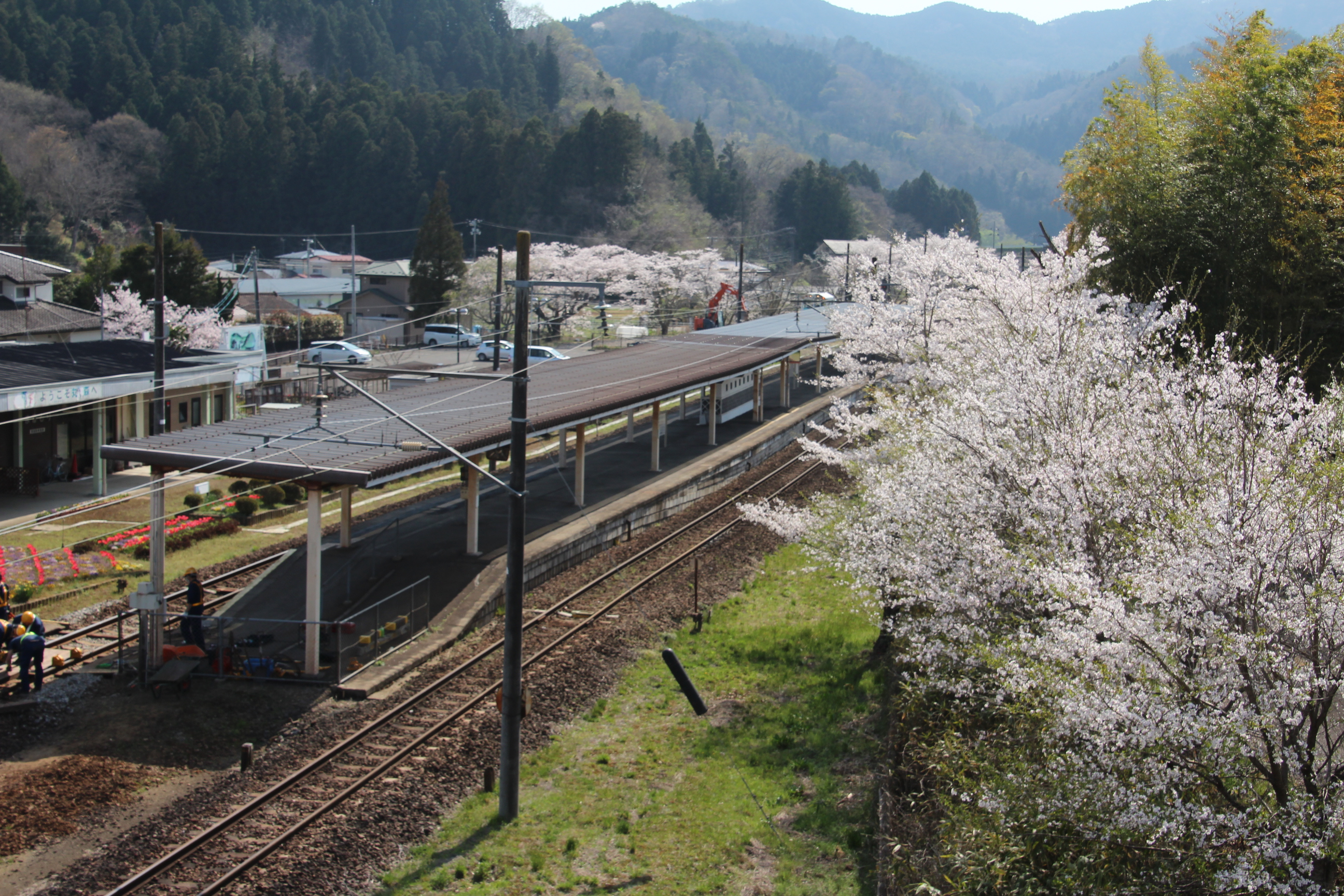 丸森駅こ線橋から