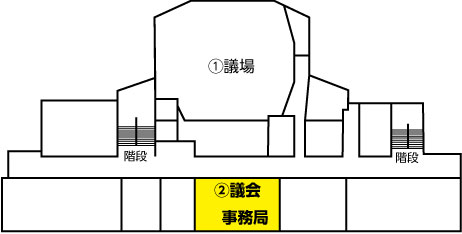 丸森町役場4階の図です。