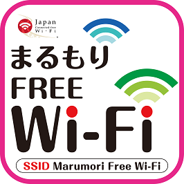 まるもりFREE Wi-Fiのオリジナルステッカーの画像です