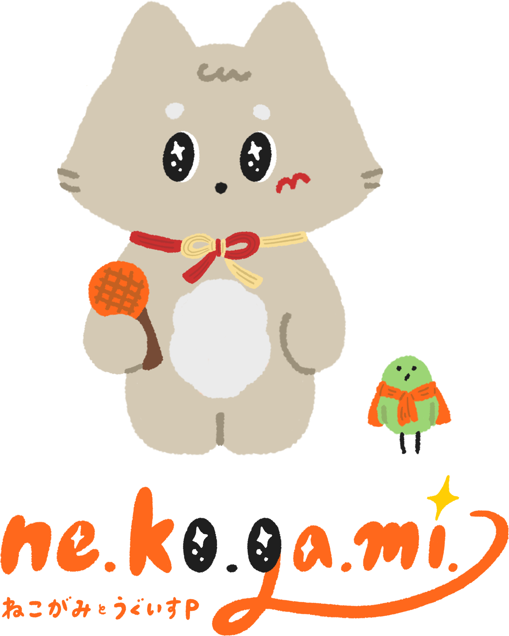 丸森町公式キャラクター「ねこがみとうぐいすP」