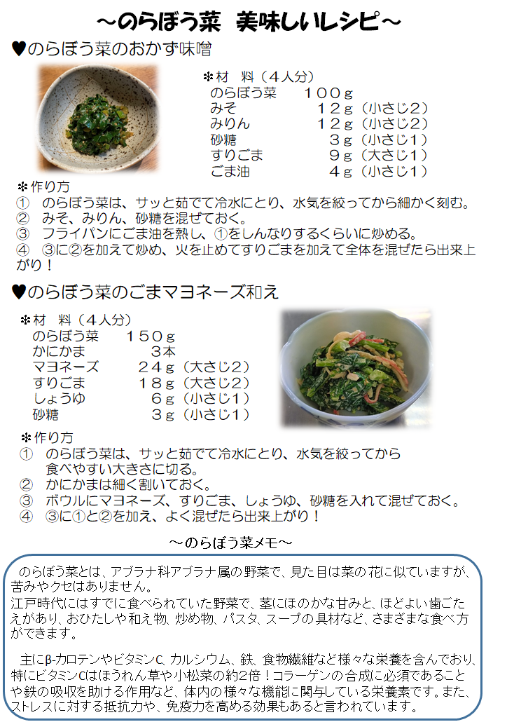 のらぼう菜レシピ①