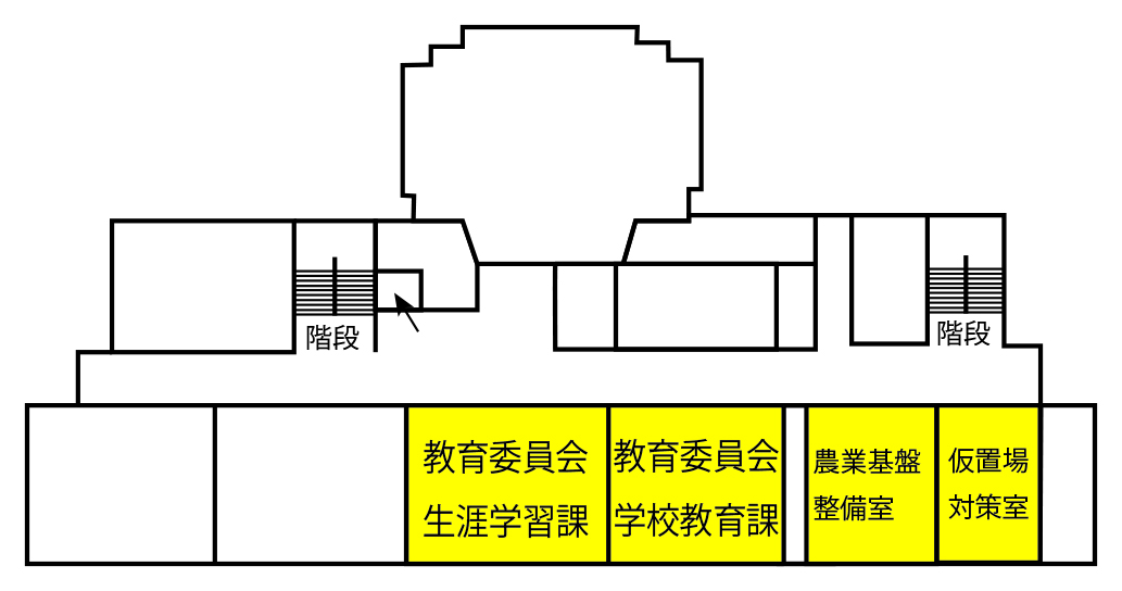 丸森町役場3階の図です。