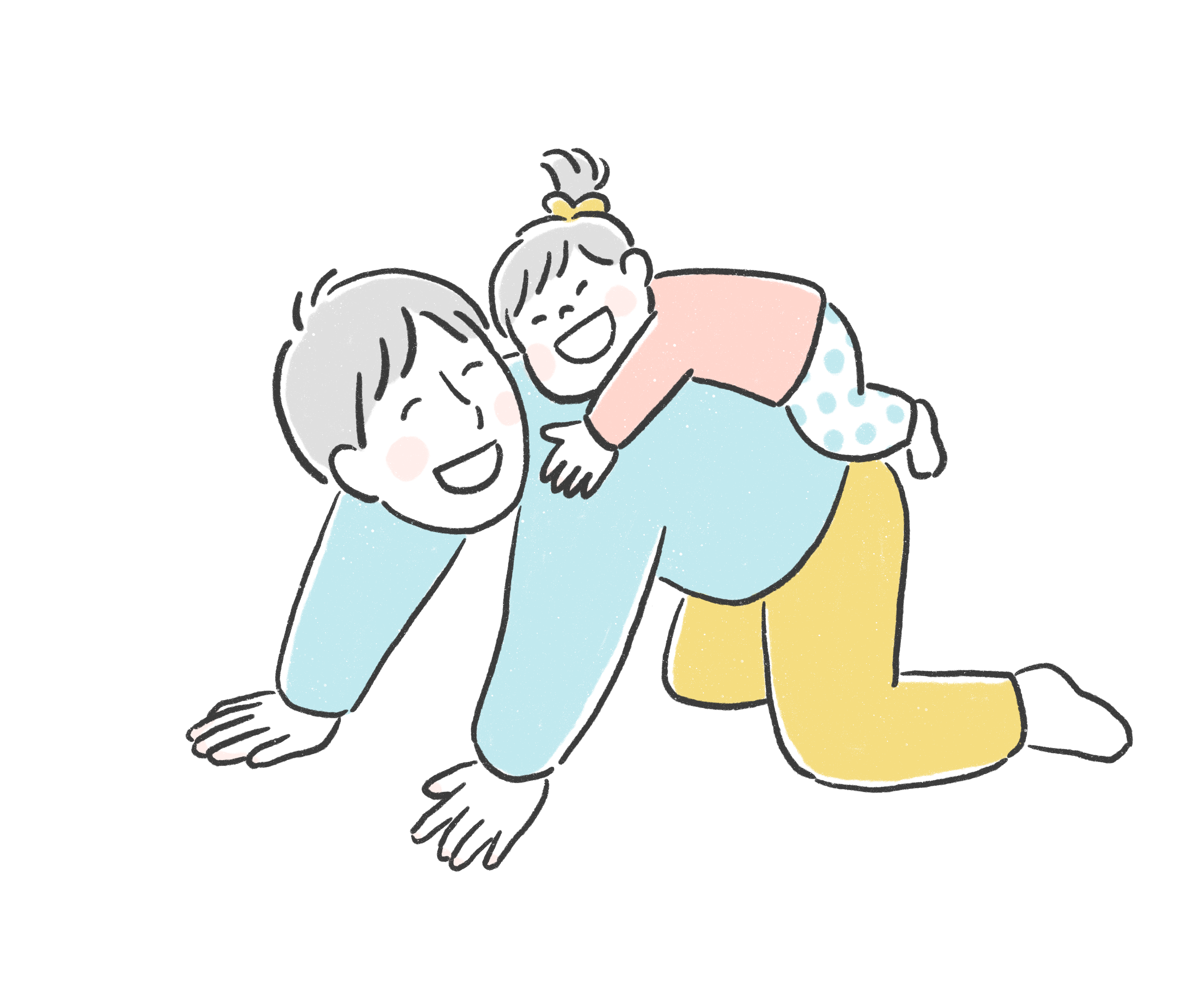 親子ヨガのイラスト