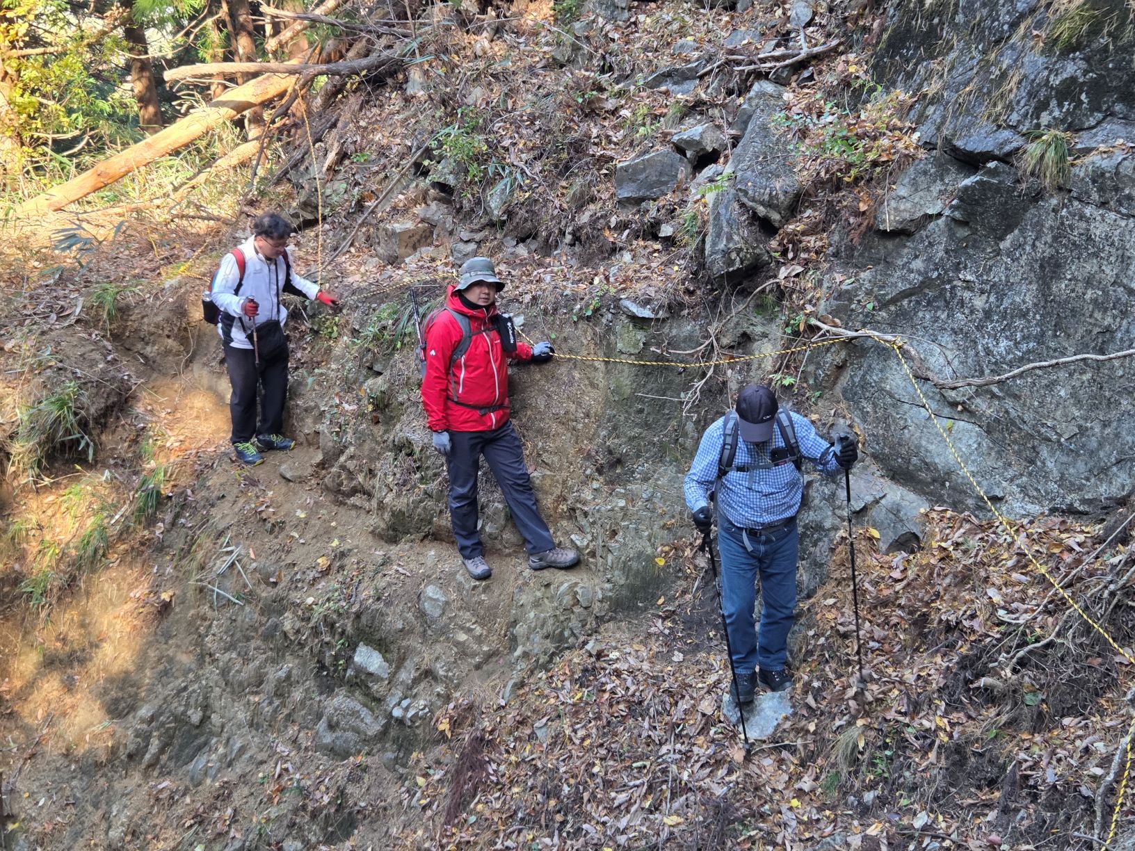 林道の崩落個所