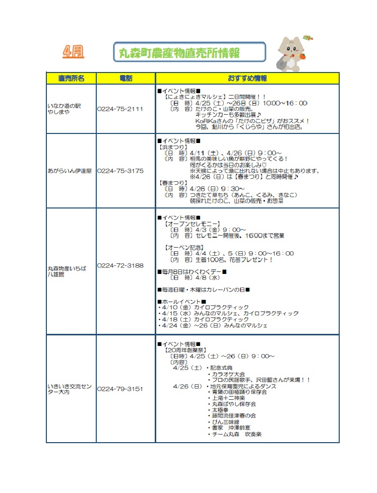 年末年始直売所情報