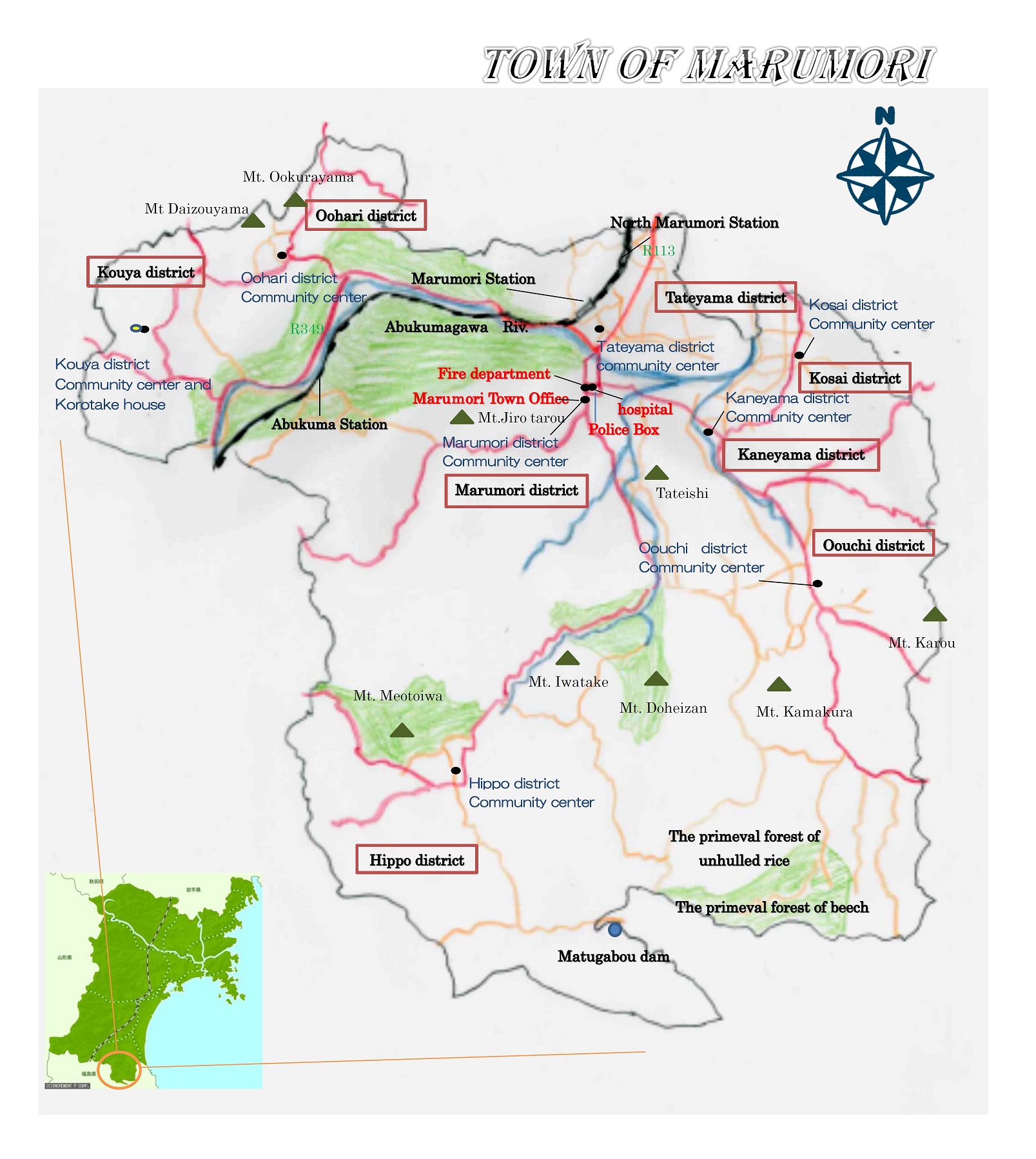 Marumori town Map