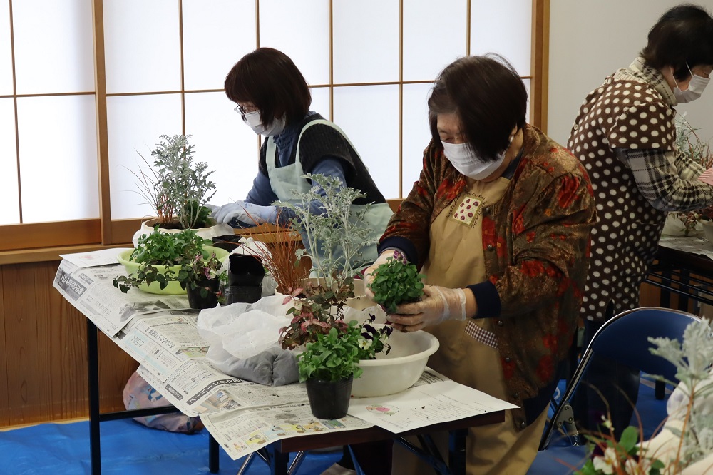 寄せ植えの様子
