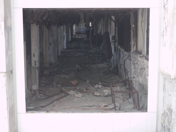 震災遺構門脇小　本校舎２階廊下