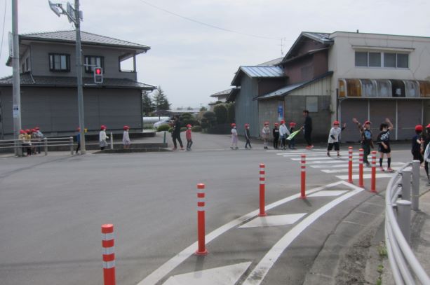 横断歩道での訓練